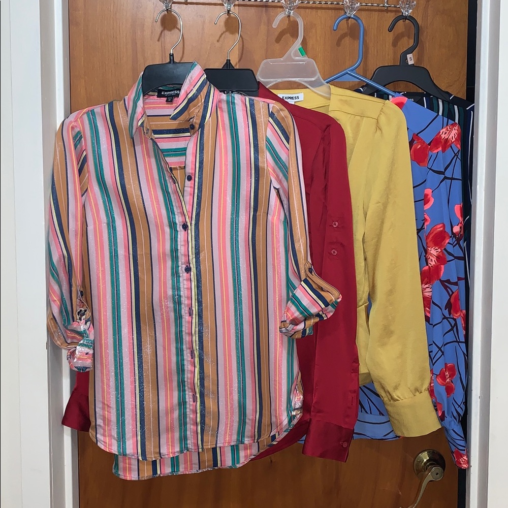 Express Colorful Tops Bundle - 5 long sleeve shirts